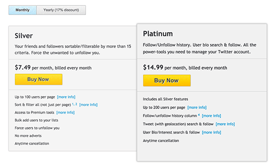 Tweepi packages