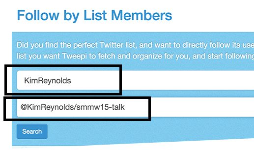 user search on Twitter