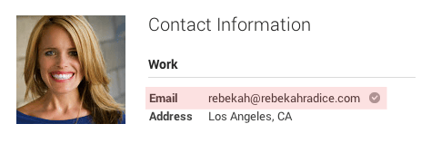 Rebekah Radice Verified Google Plus Email