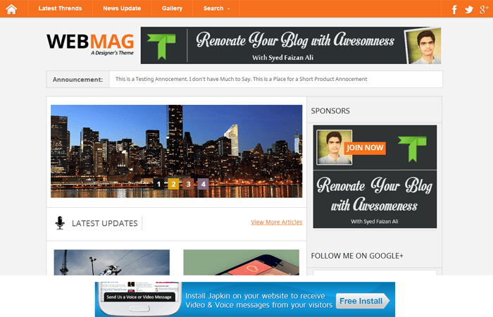 WebMagBloggerTemplate