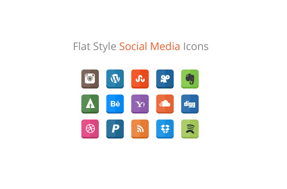Flat Style Design Social Media Icons