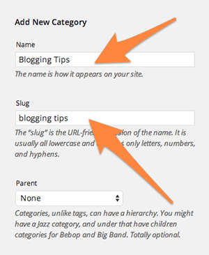 Create categories