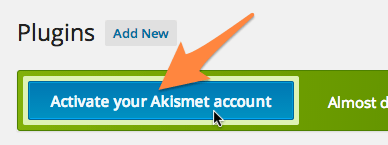 Activate Akisment account