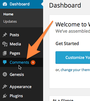 Click the comments from the left menu