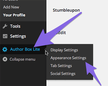 Change Settings Authorbox