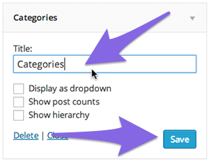 Change the category settings