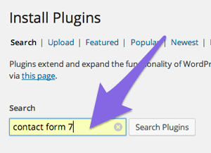 Search for Contact form 7