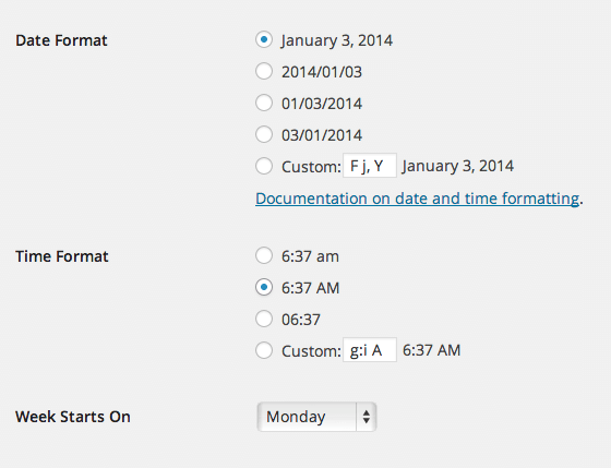 Change Date Time & Format