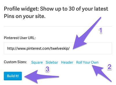 Enter Pinterest URL and Roll your own