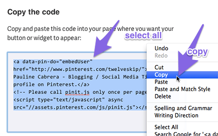 Copy the given code