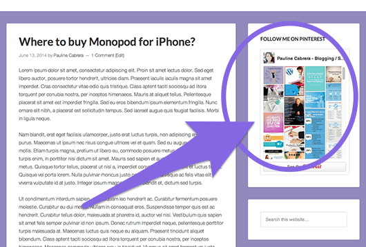 Pinterest Widget on Your WordPress Sidebar