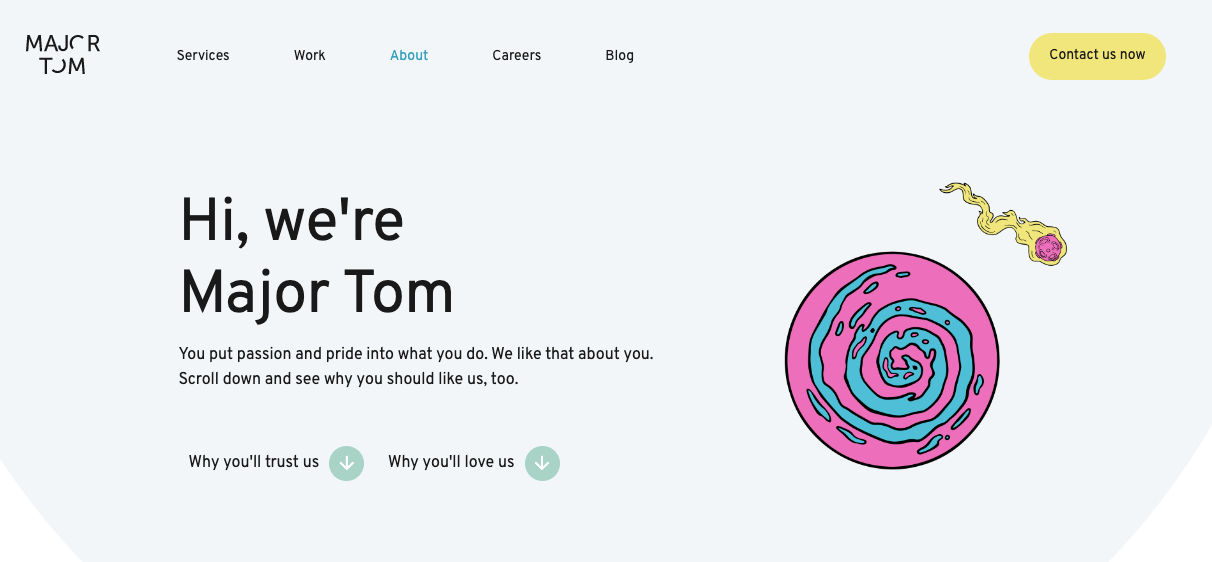 major tom website about me
