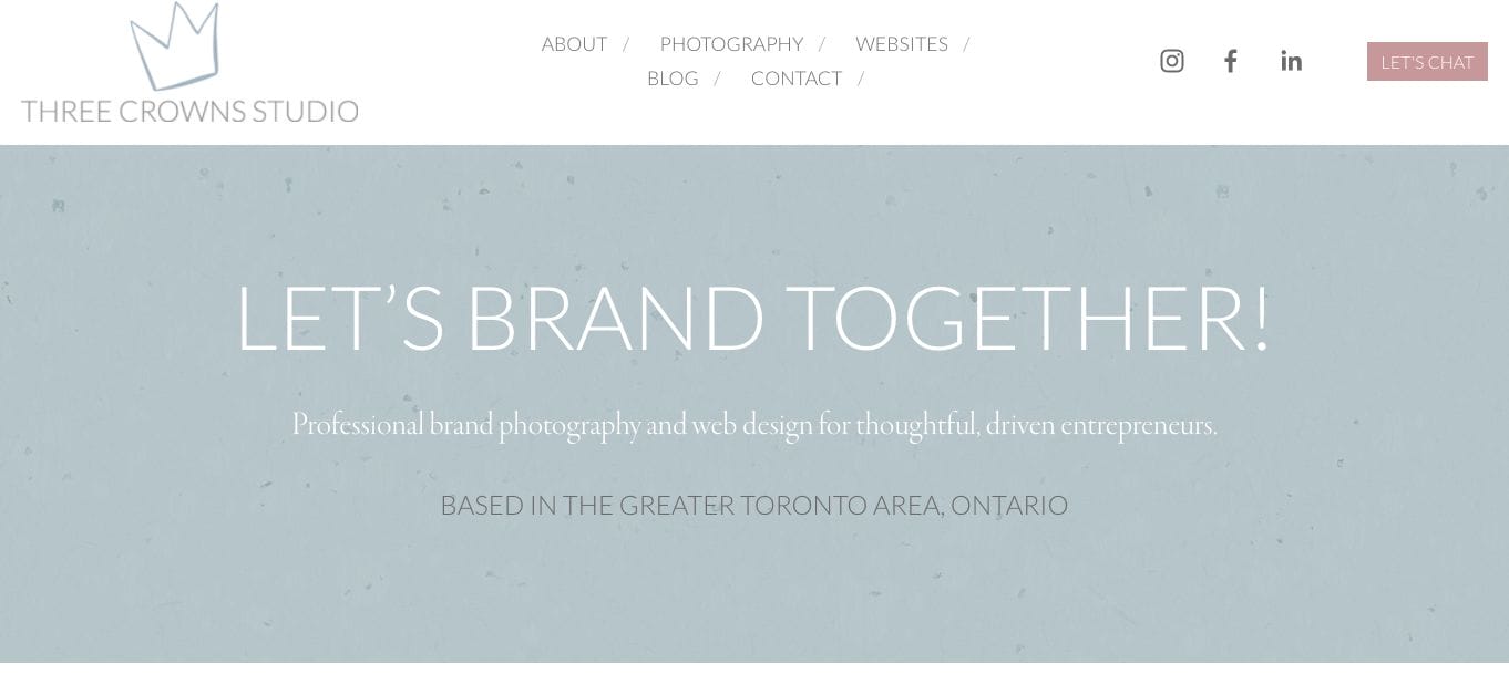 Three Crowns Studio Website