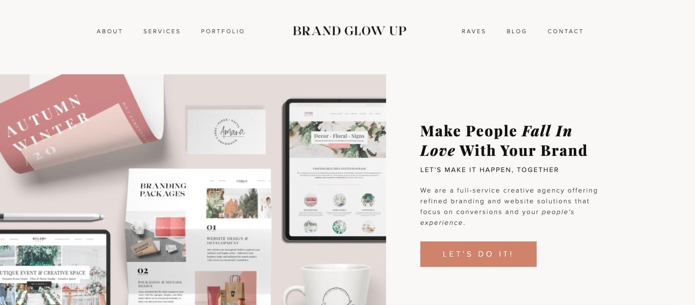 Brand Glow Up Website Design
