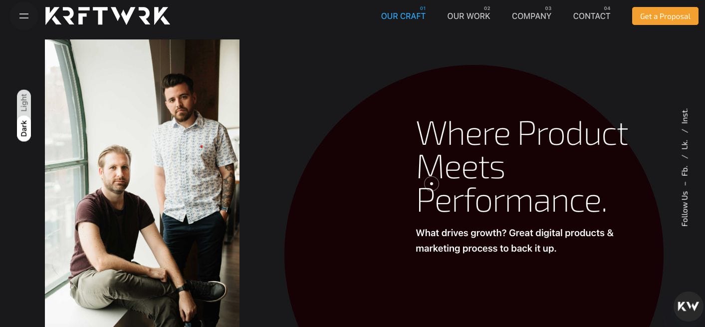 KrftWrk Website for Marketing