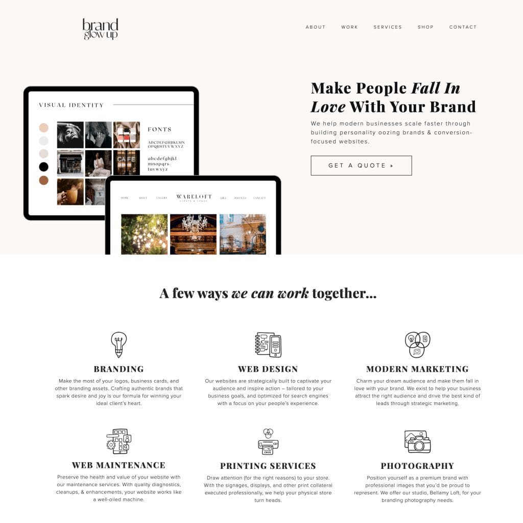 Brand Glow Up - Web Design Interior Designers