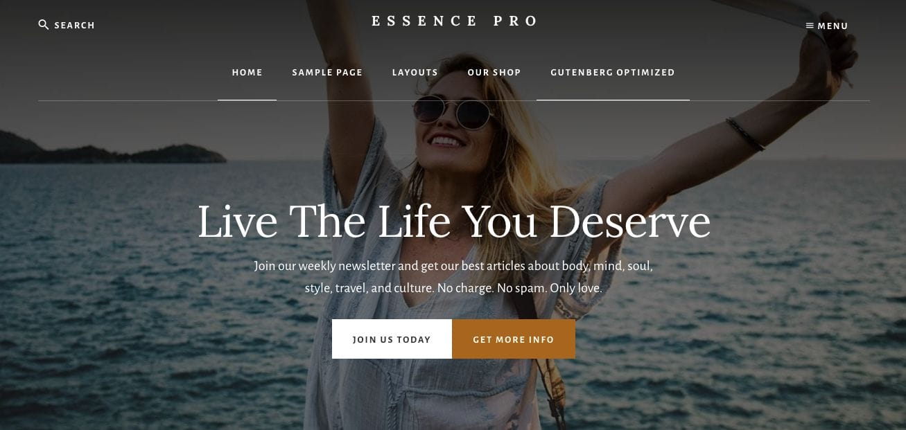 Essence Pro Theme Website
