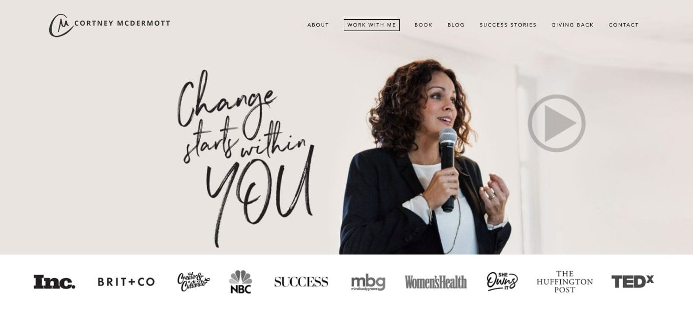 cortney mcdermott Life Coach Website Design Examples