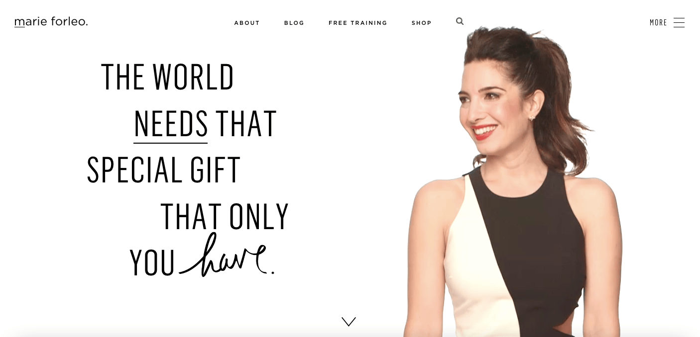 marie forleo coach website inspirations