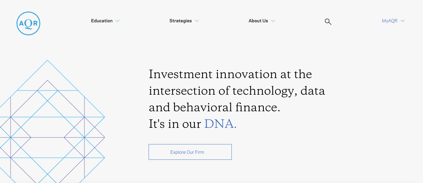 AQR Private Equity Website Examples