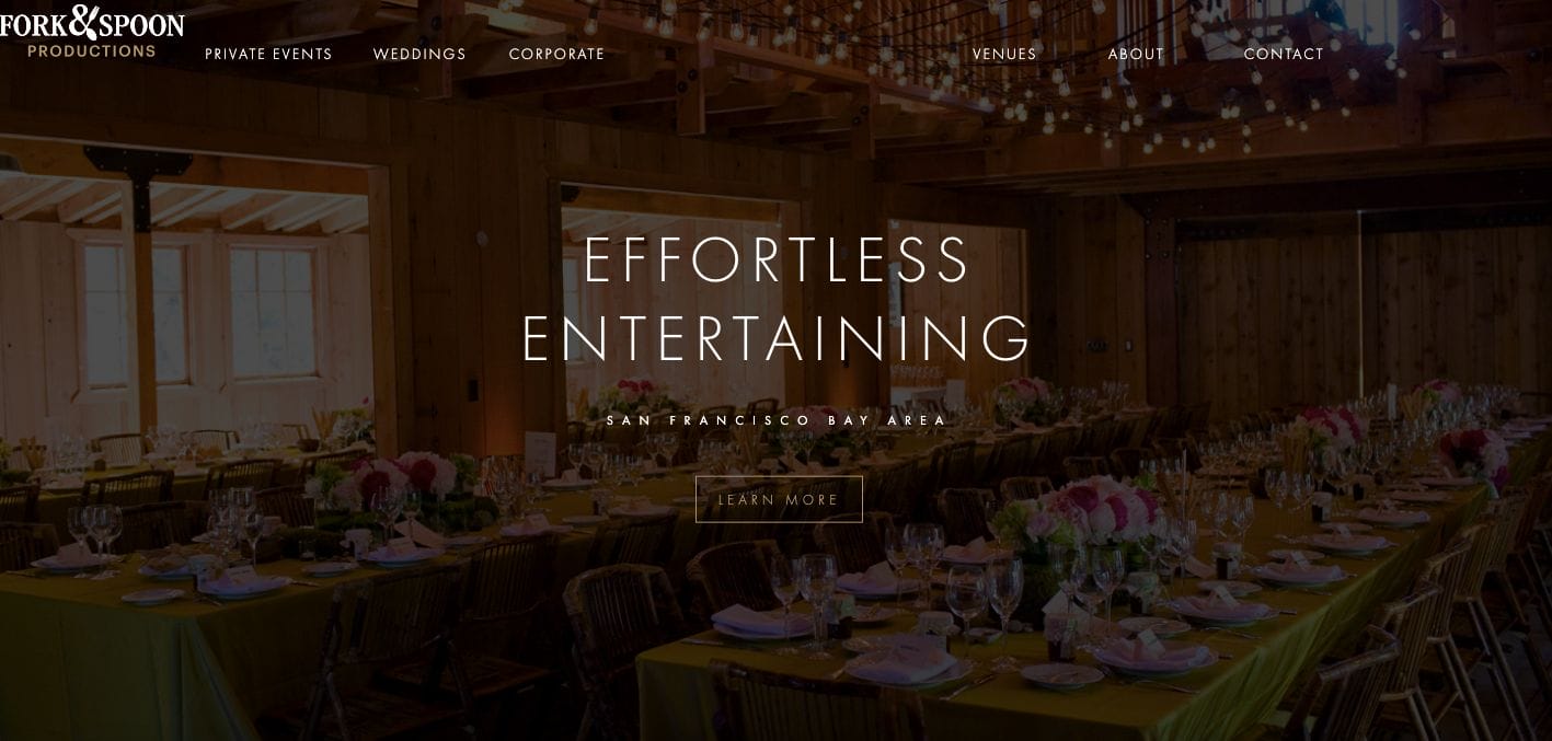 Fork & Spoon Productions Catering Website Examples