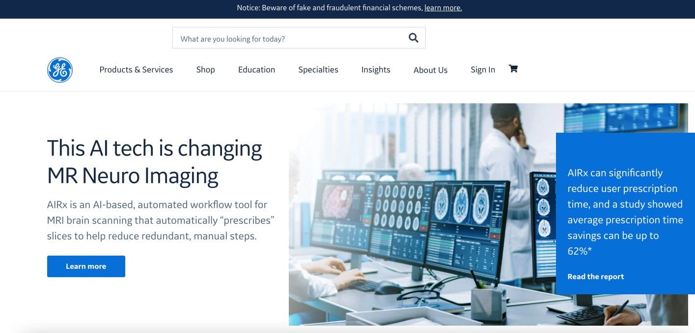 GE Biomedical Website Inspirations