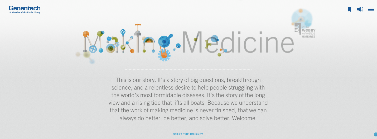 Genentech Biomedical Website Examples