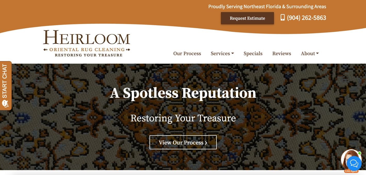 Heirloom Carpet Cleaning Website Examples