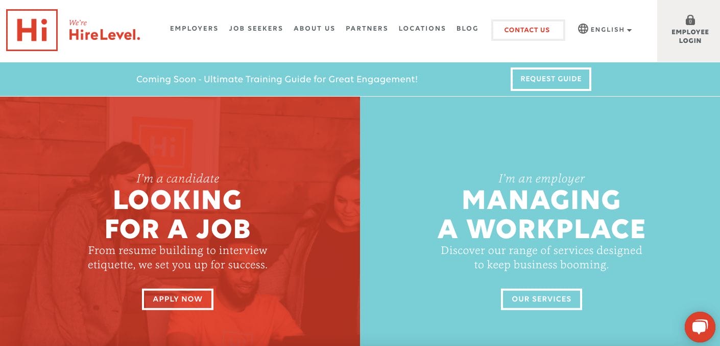 Hire Level B2B Website Examples