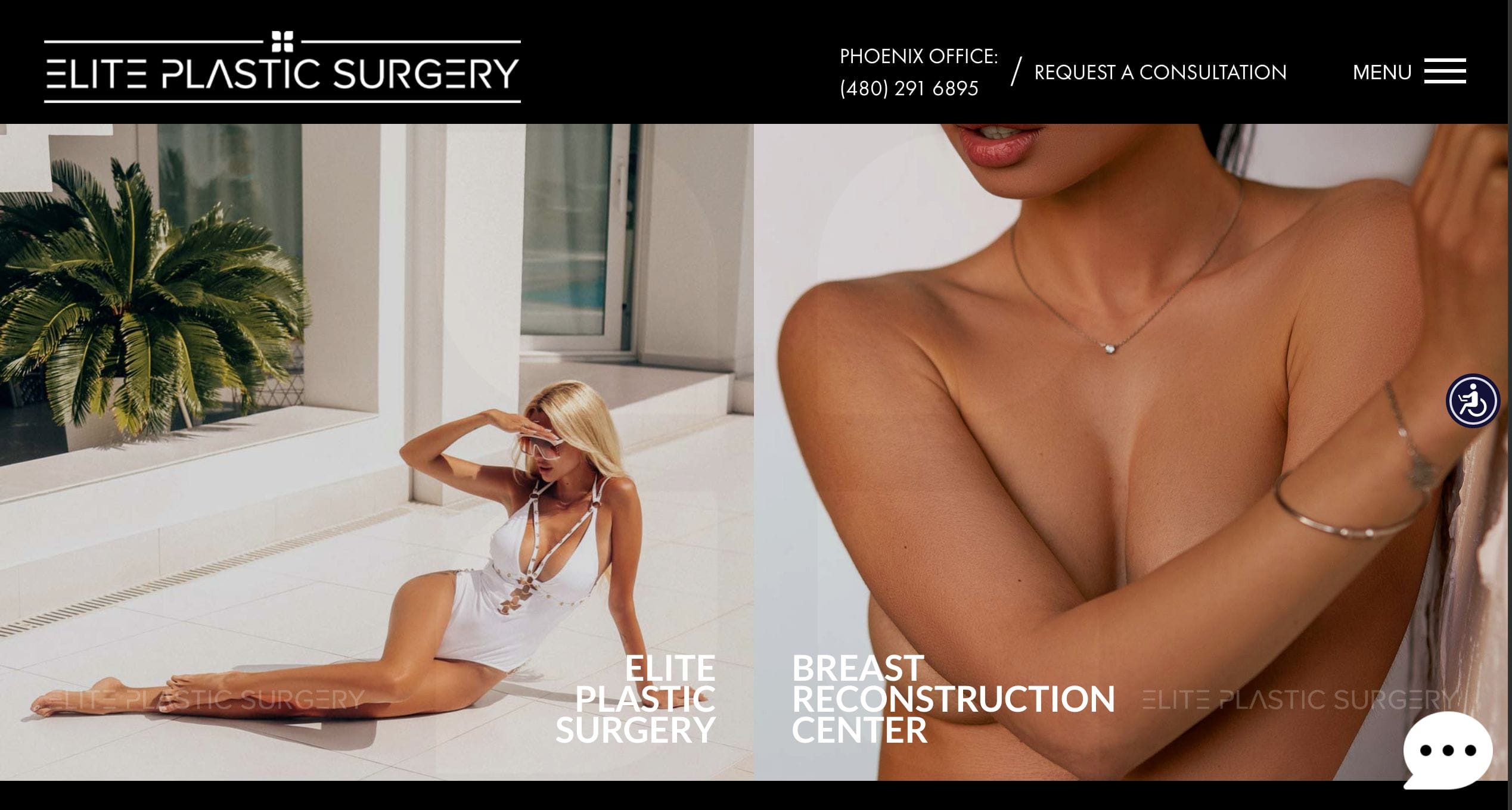 Elite Plastic Surgery web design example