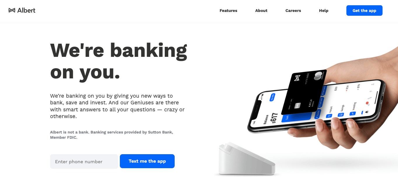 Albert Fintech Website Design Examples