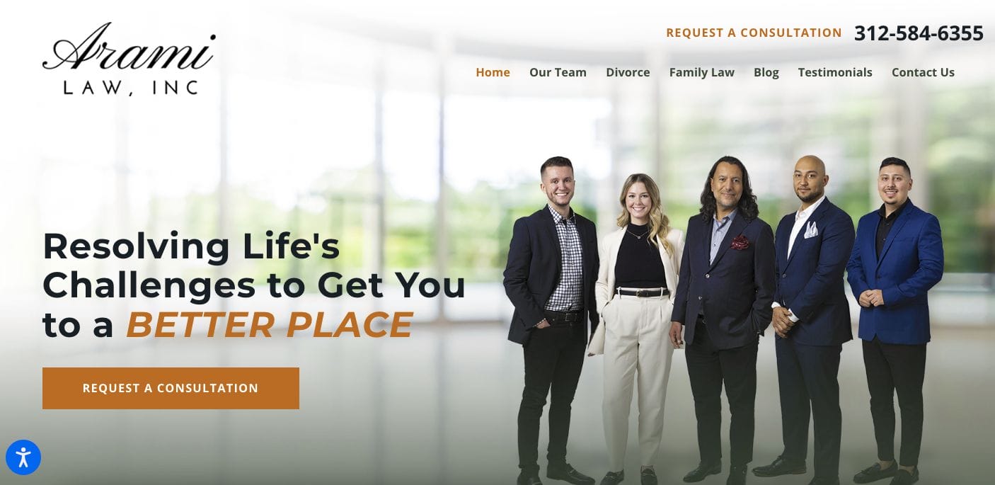 Arami Family Law Firm Website Examples