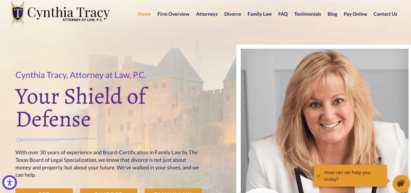 Cynthia Tracy Family Law Firm Website Examples