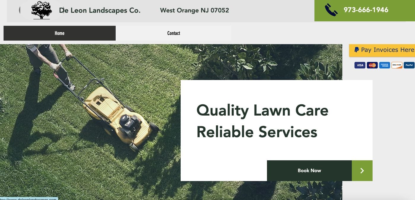 De Leon Landscaping Website Examples