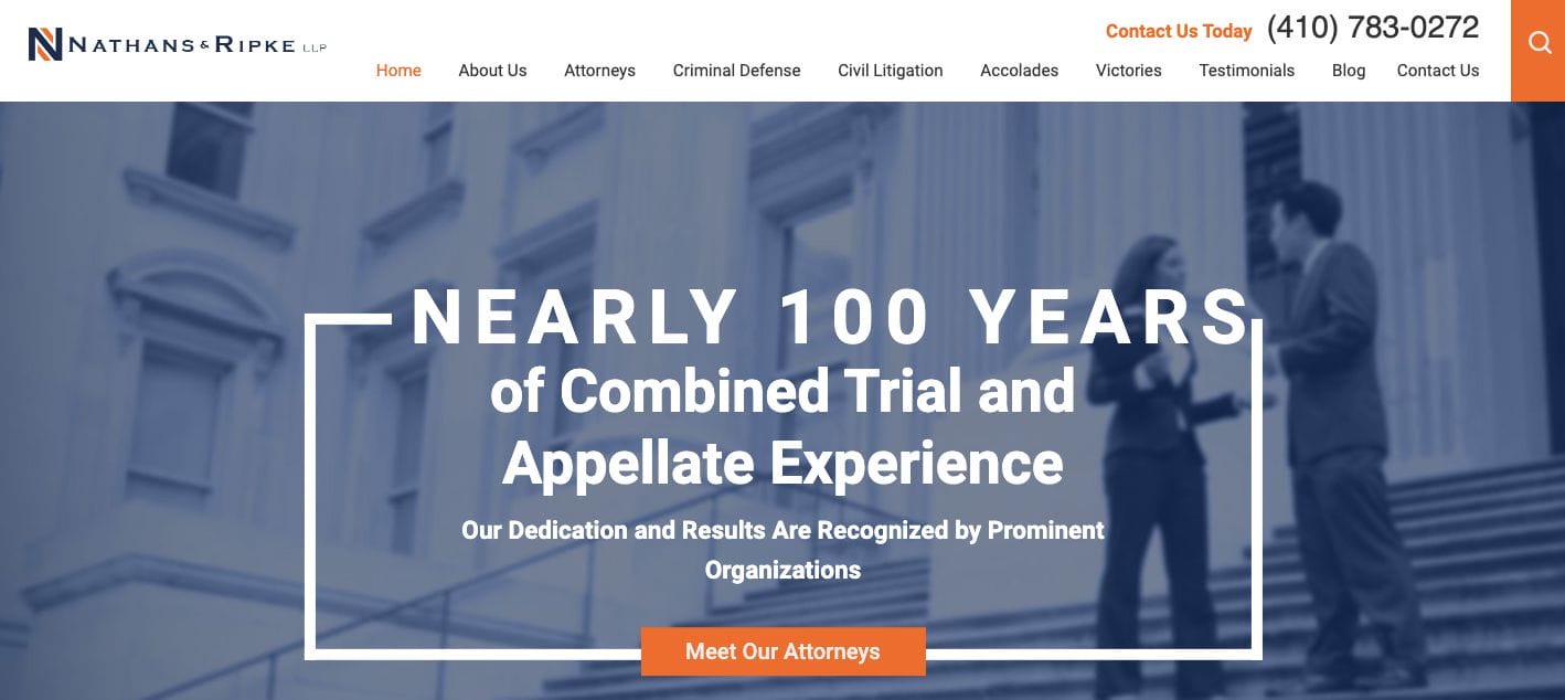 Nathans Law Criminal Defense Website Design Examples