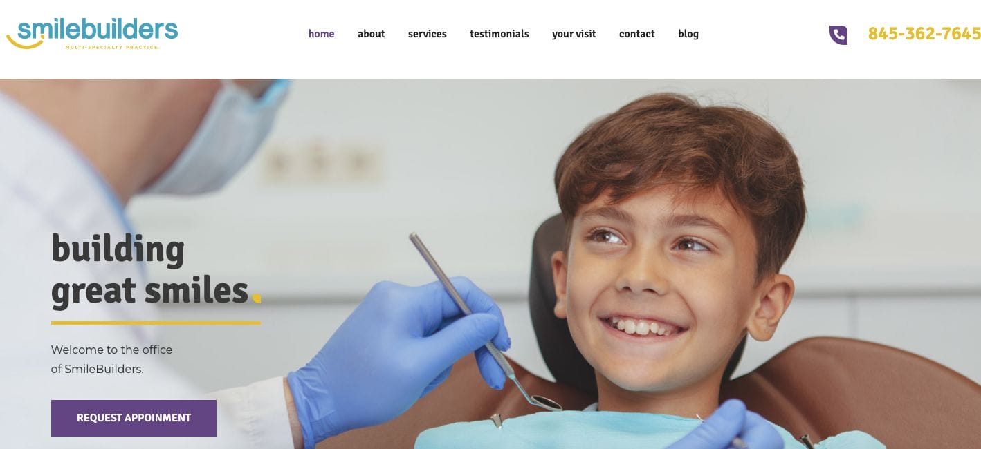 Smile Builders Dental Website Examples