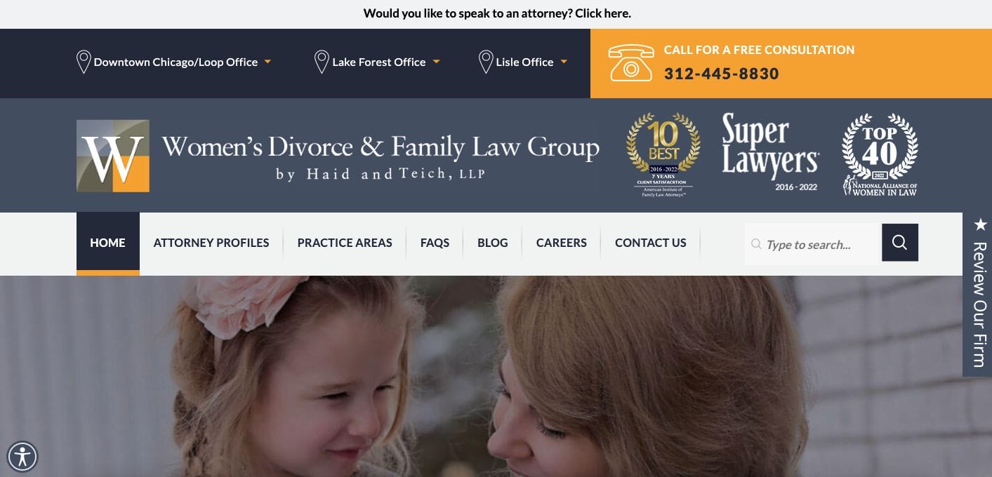 Women's Divorce Website Example