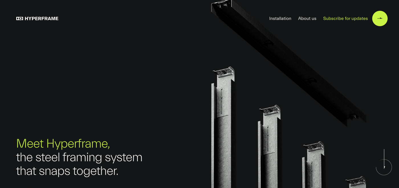 hyperframe construction website design examples