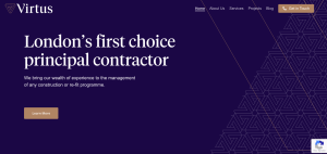 virtuz construction website design example