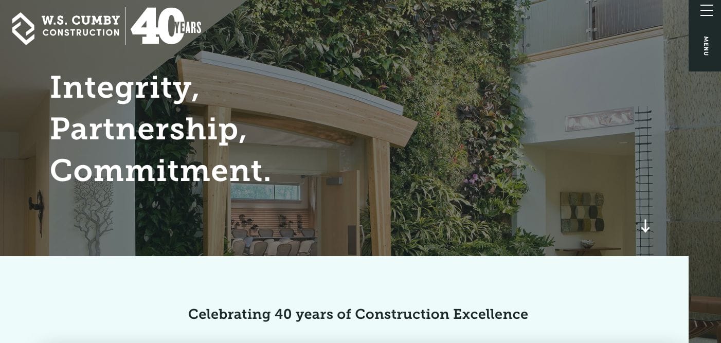 ws cumby construction web design examples