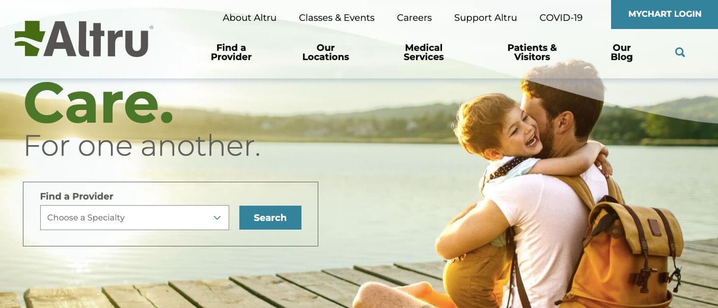 Altru Care Medical Website Design Examples