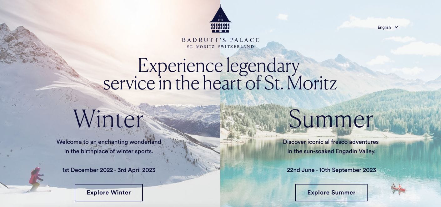 Badrutt's Palace Hospitality Website Design Examples