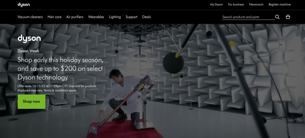 Dyson Manufacturing Website Examples