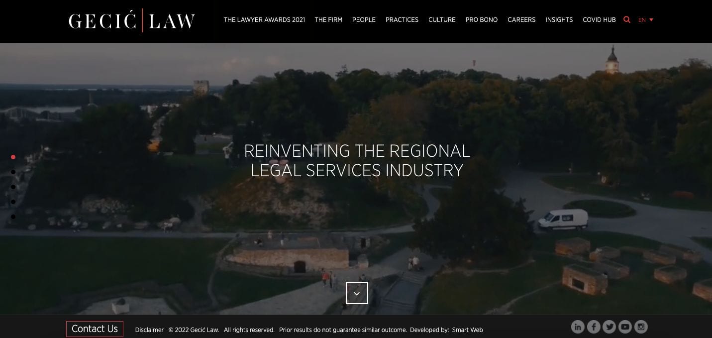 Gecic Law Firm Website Examples