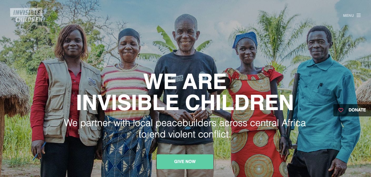 Invisible Children Nonprofit Website Design