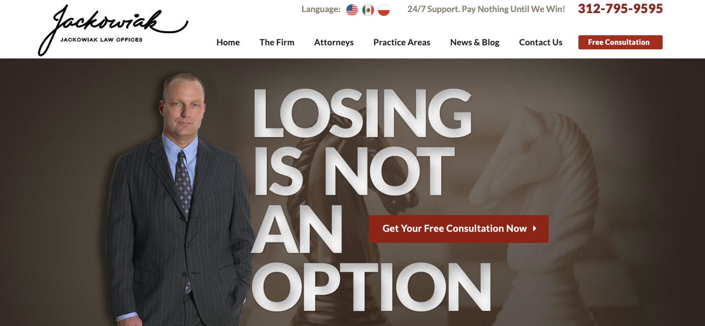 Jackowiak Personal Injury Website Design Examples