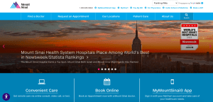 Mount Sinai Medical Website Design Examples
