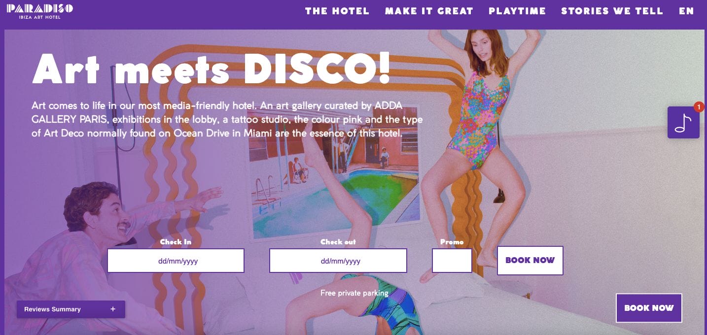 Paradiso Hotel Website