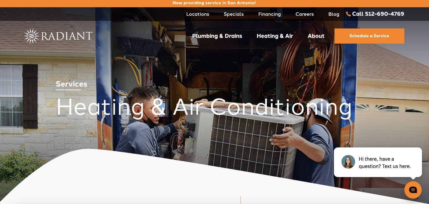 Radiant HVAC Website Examples