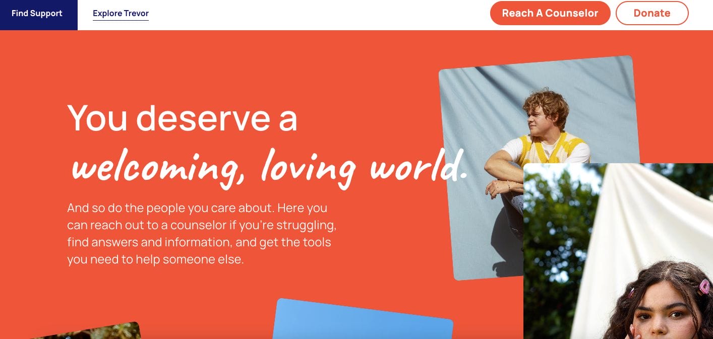Trevor Project Nonprofit Website Design